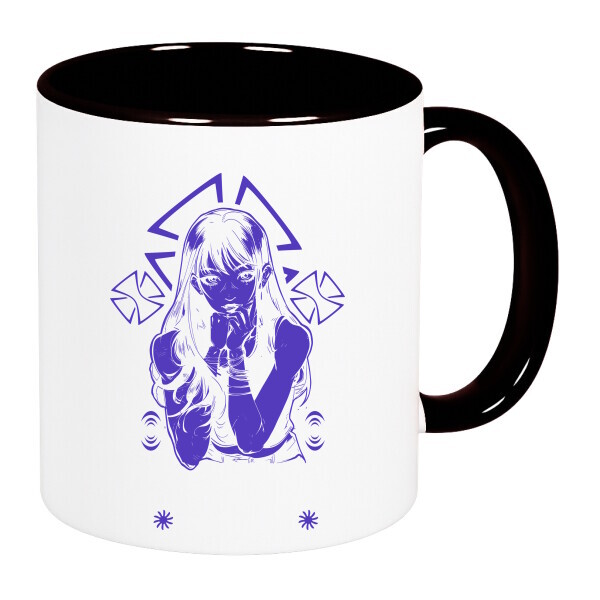 Színes fülű és belsejű bögre