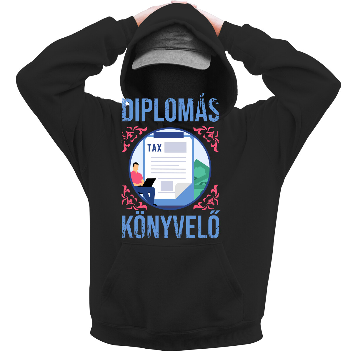 Kapucnis belebújós pulóver