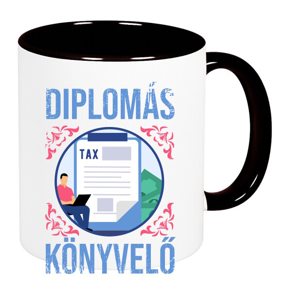 Színes fülű és belsejű bögre