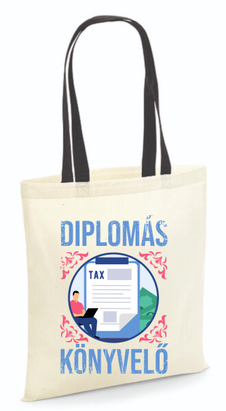 Vászontáska - színes fülű 