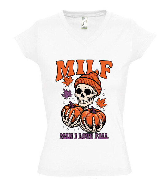 Női V nyakú póló