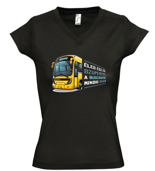 Női V nyakú póló