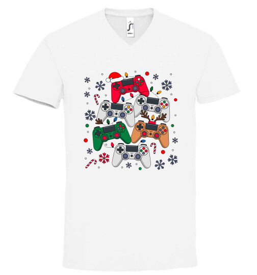 Unisex V nyakú póló