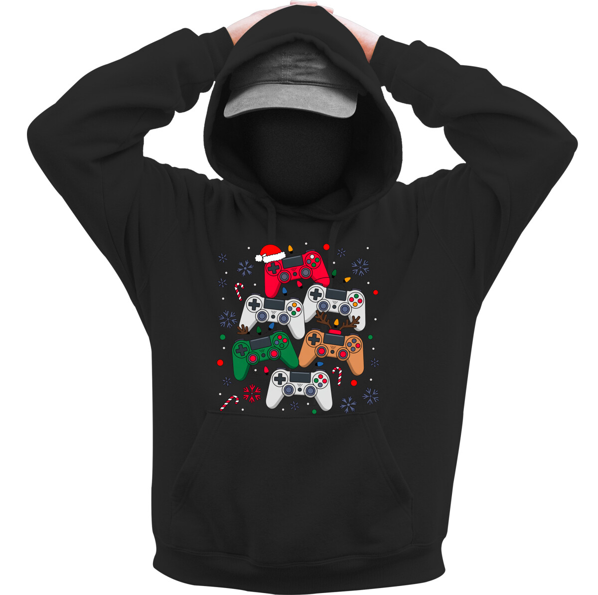 Kapucnis belebújós pulóver