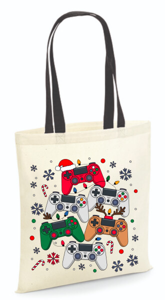 Vászontáska - színes fülű 