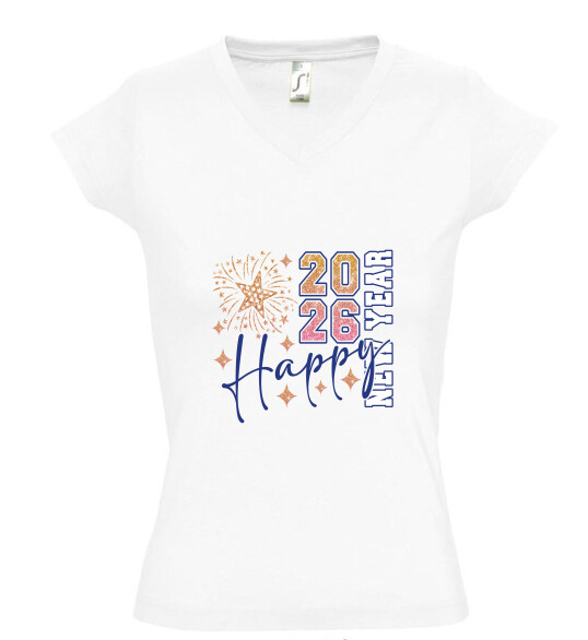 Női V nyakú póló