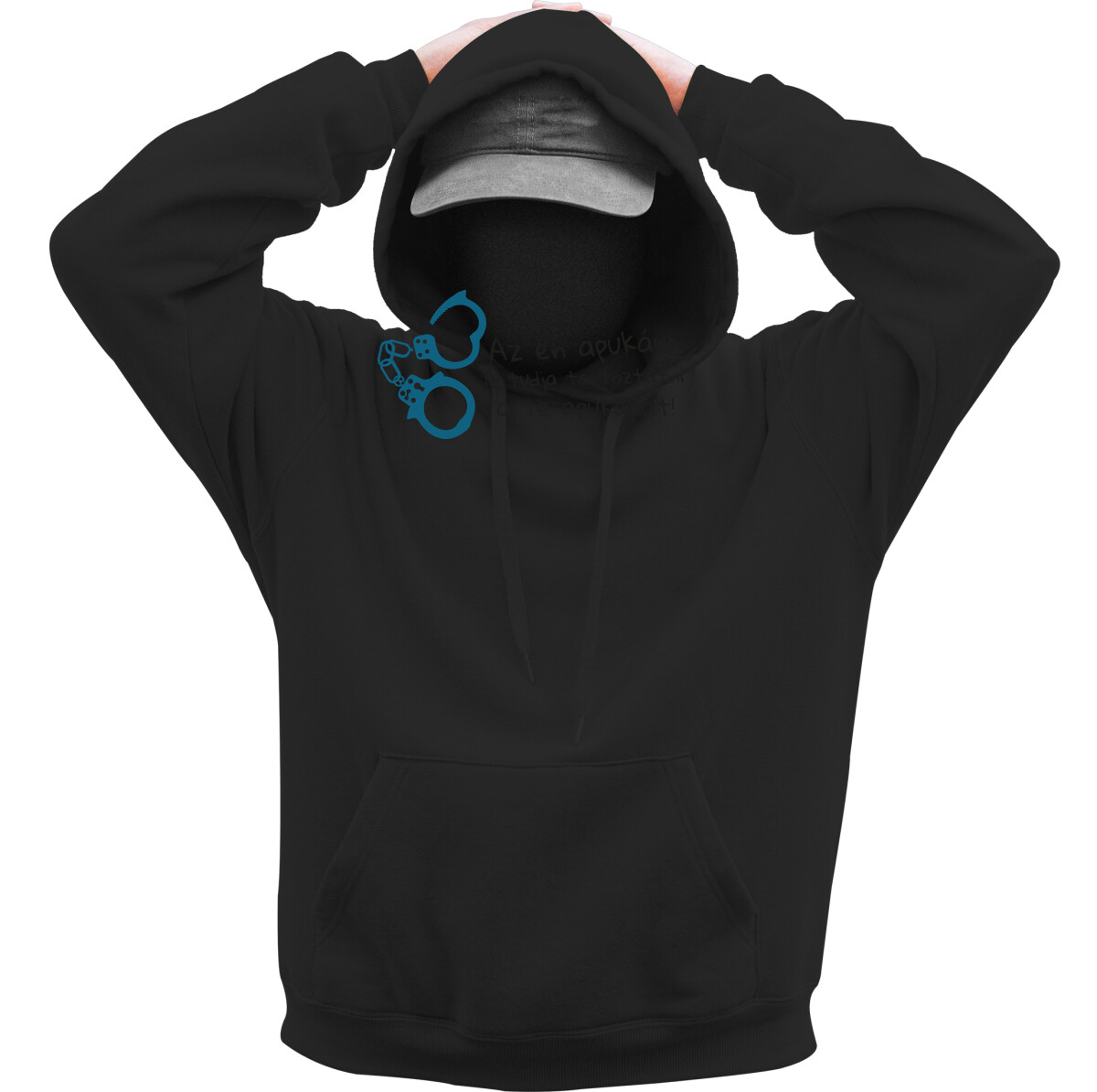 Kapucnis belebújós pulóver