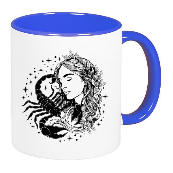 Színes fülű és belsejű bögre