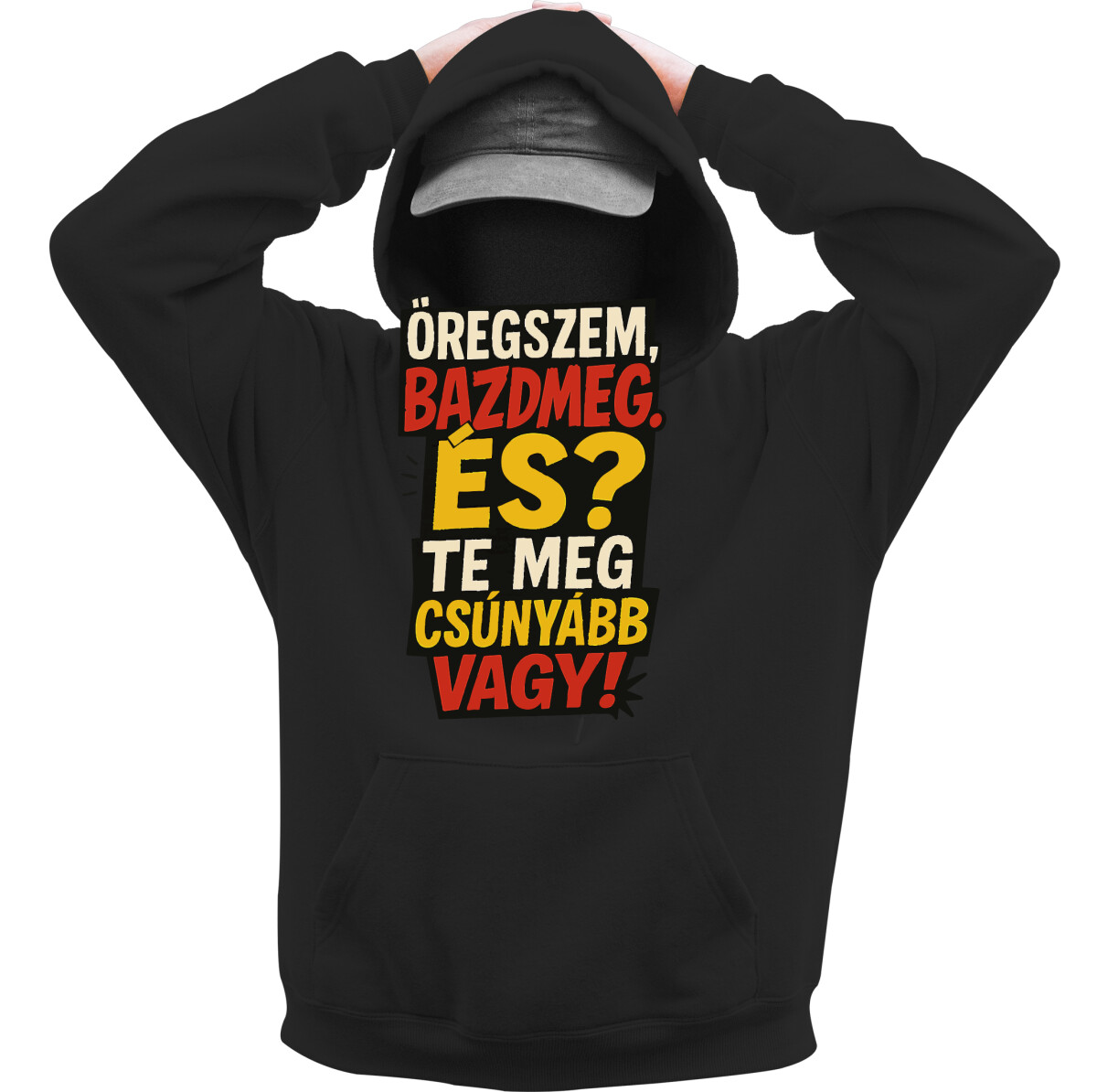 Kapucnis belebújós pulóver