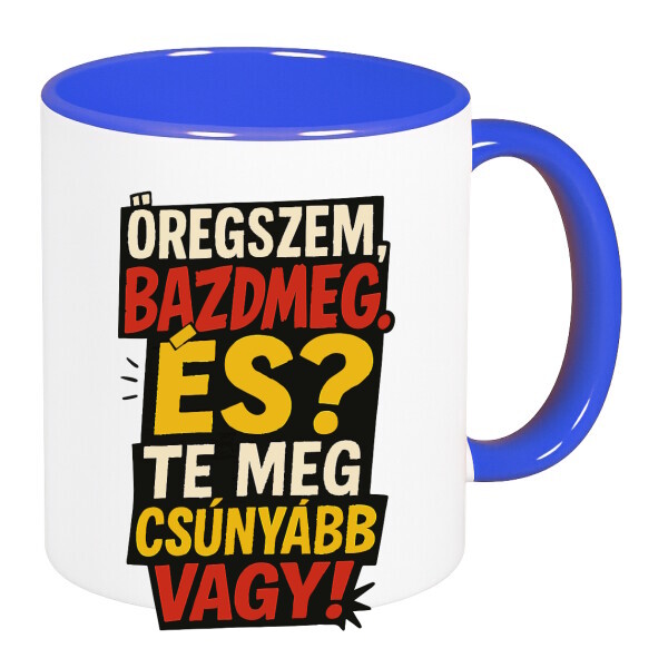 Színes fülű és belsejű bögre