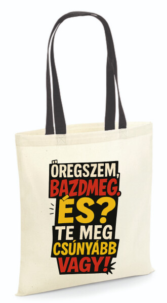 Vászontáska - színes fülű 