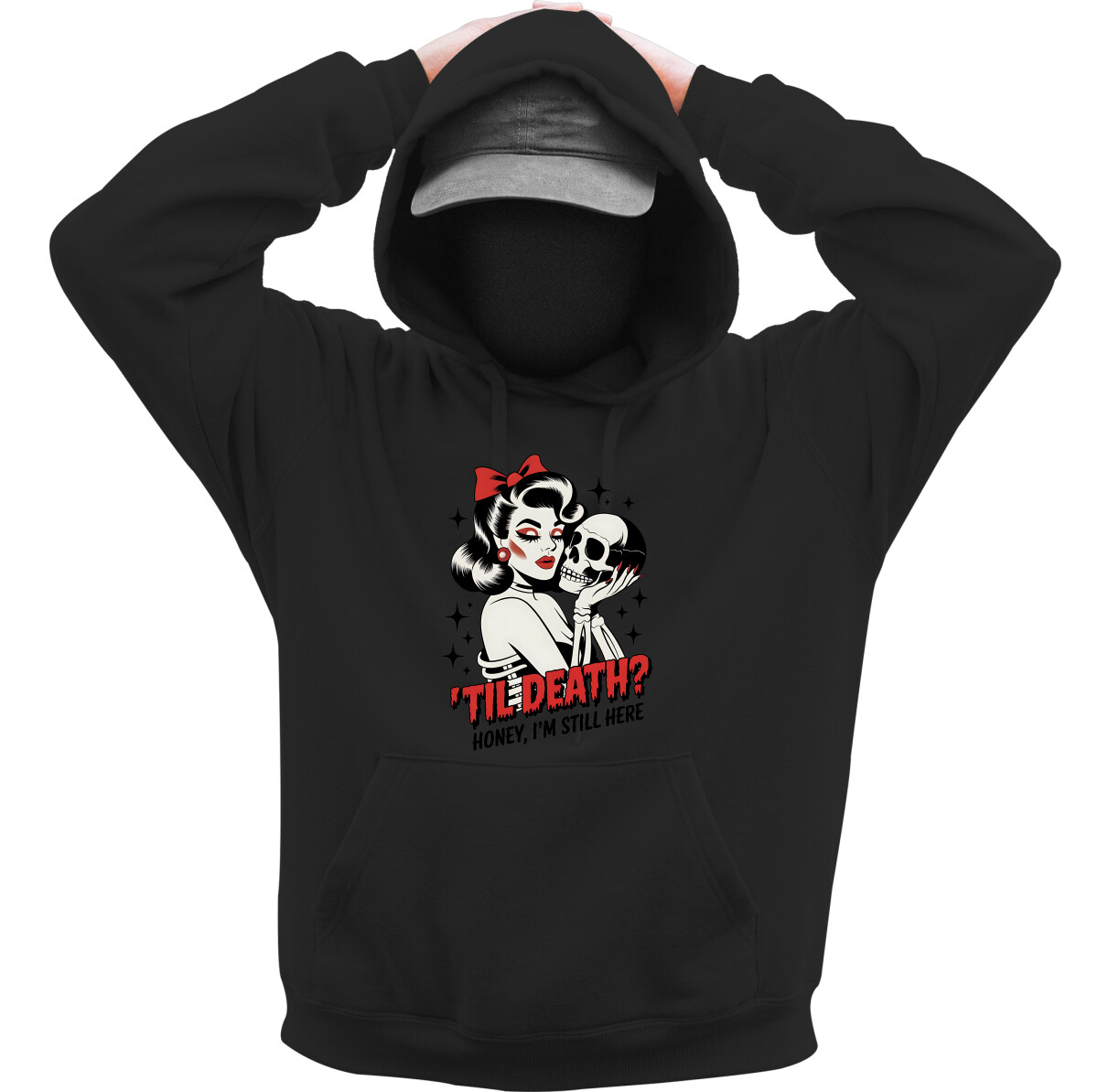 Kapucnis belebújós pulóver