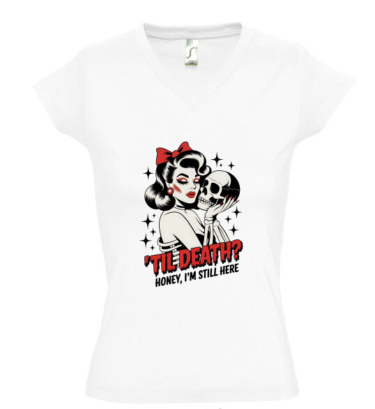 Női V nyakú póló