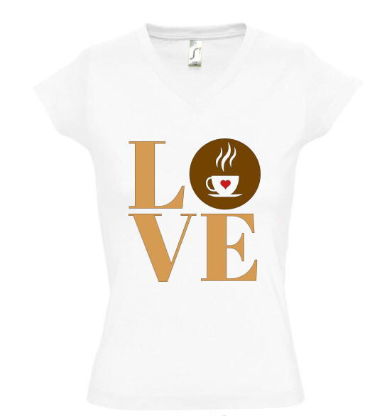 Női V nyakú póló