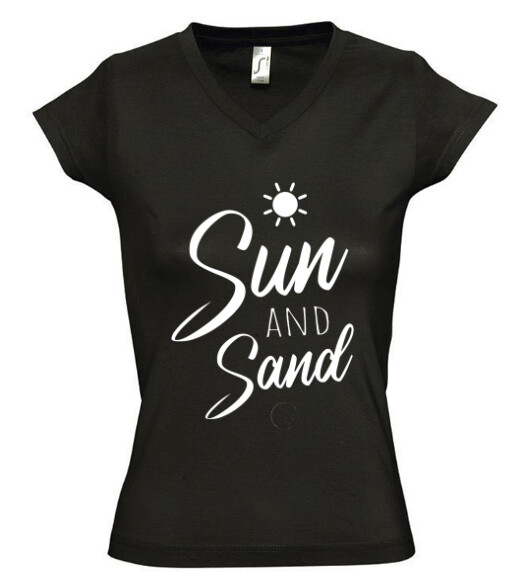 Női V nyakú póló