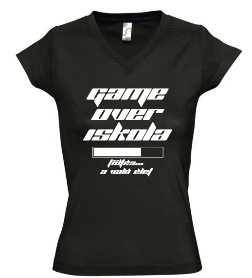 Női V nyakú póló