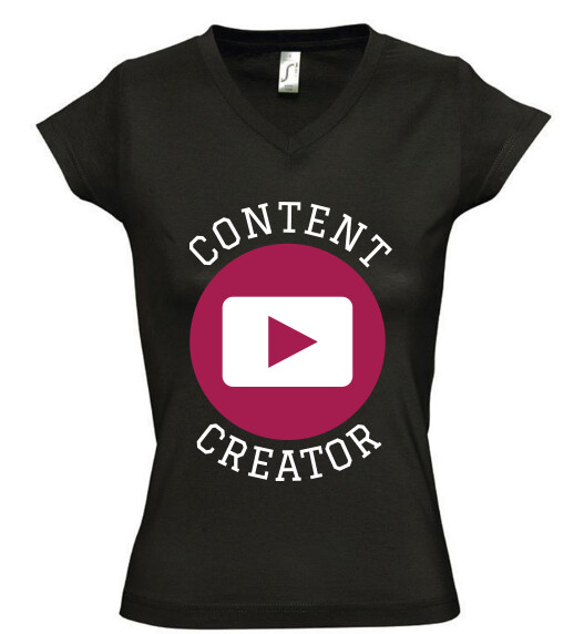 Női V nyakú póló