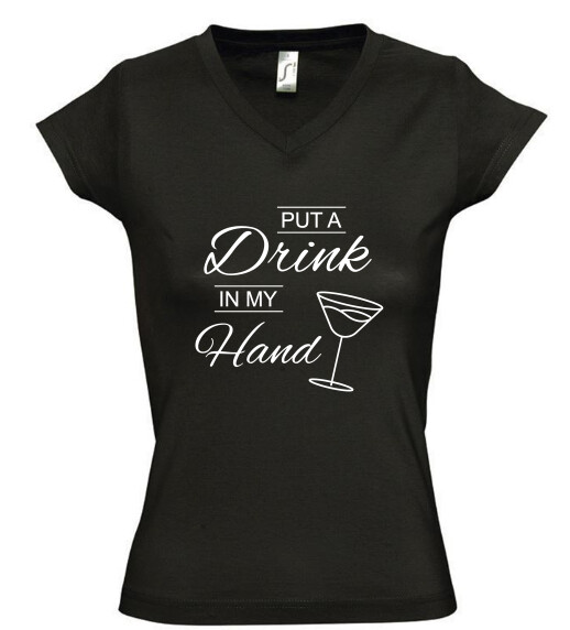 Női V nyakú póló