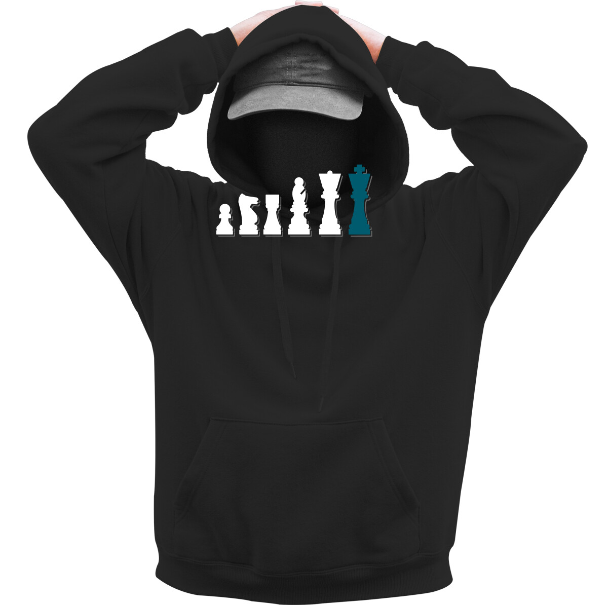 Kapucnis belebújós pulóver