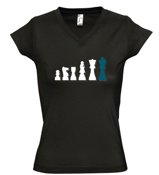 Női V nyakú póló