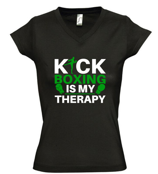 Női V nyakú póló