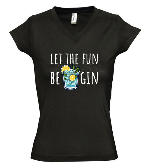 Női V nyakú póló