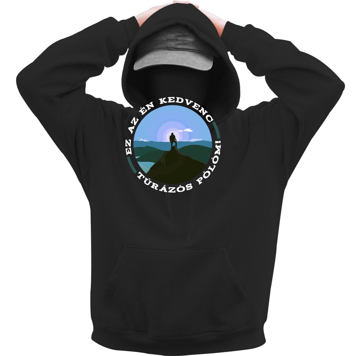 Kapucnis belebújós pulóver