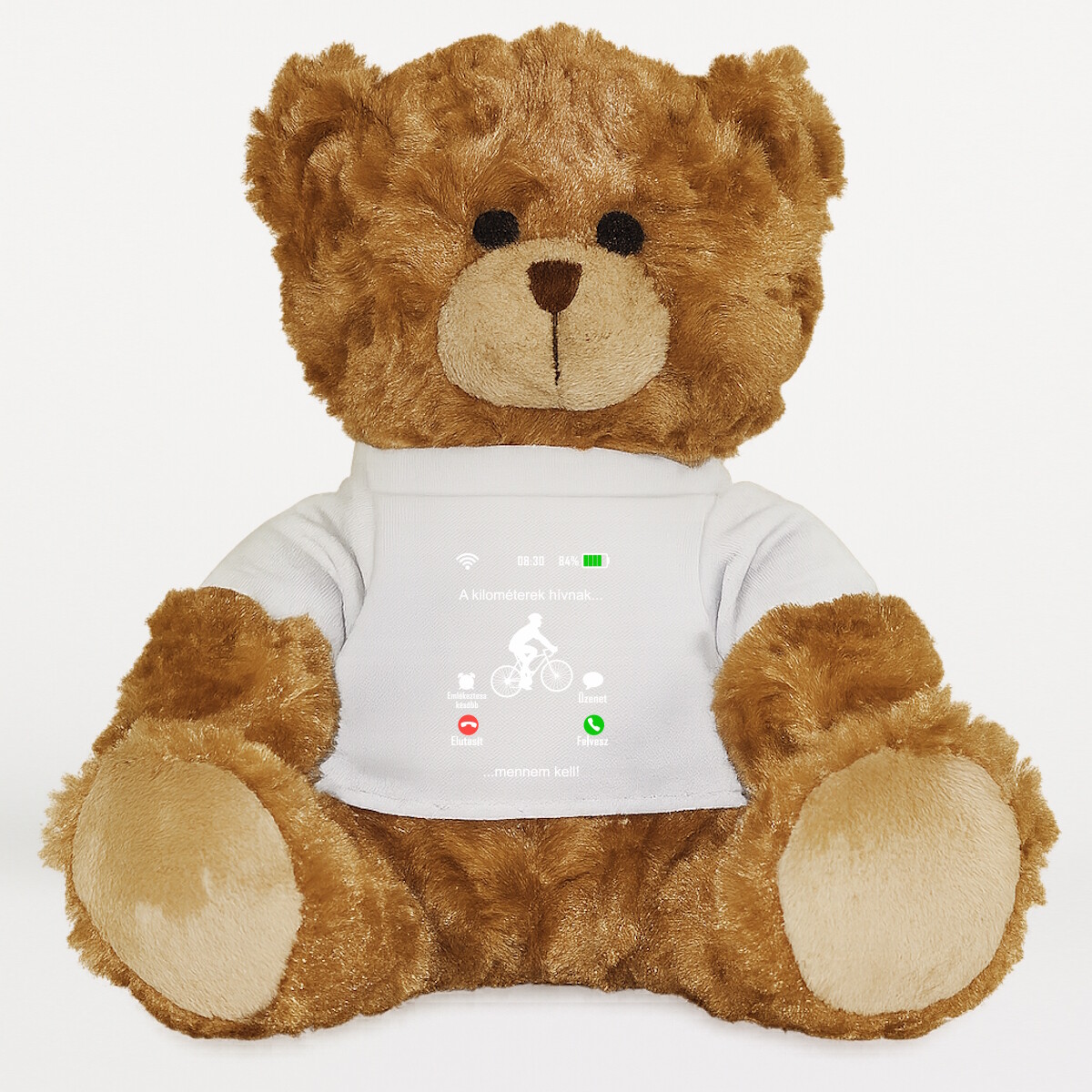 Plüssmaci egyedi pólóval