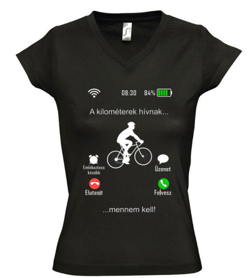 Női V nyakú póló