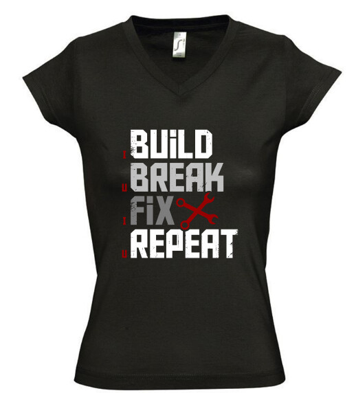 Női V nyakú póló