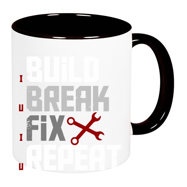 Színes fülű és belsejű bögre