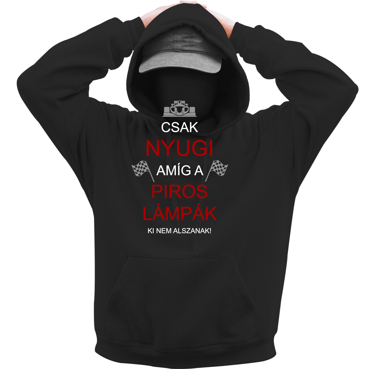 Kapucnis belebújós pulóver