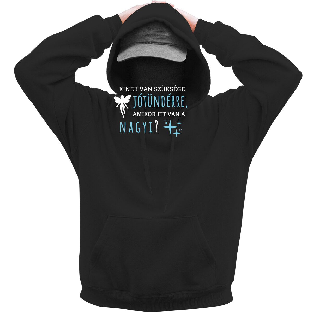 Kapucnis belebújós pulóver