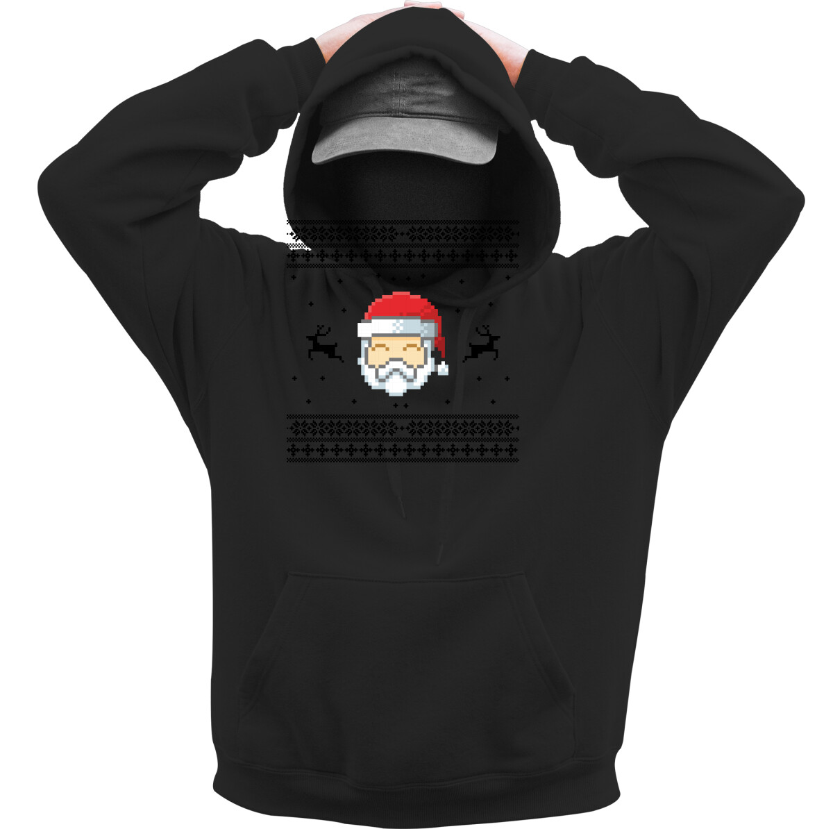 Kapucnis belebújós pulóver