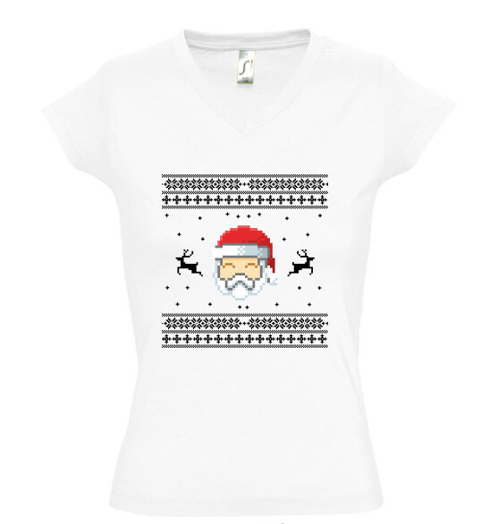 Női V nyakú póló