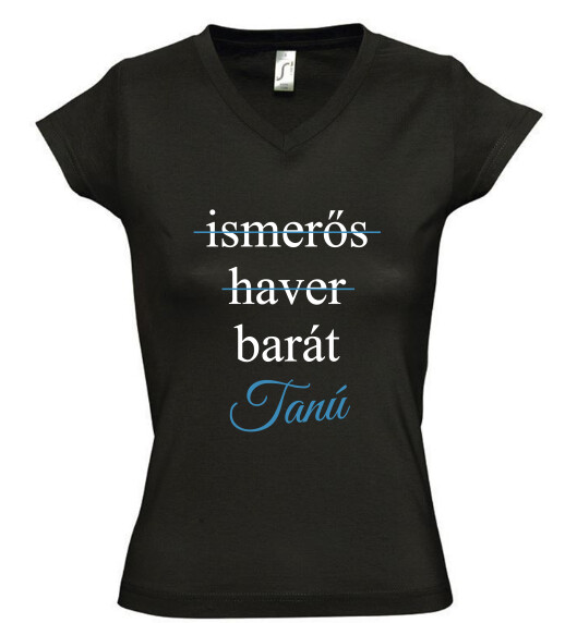 Női V nyakú póló
