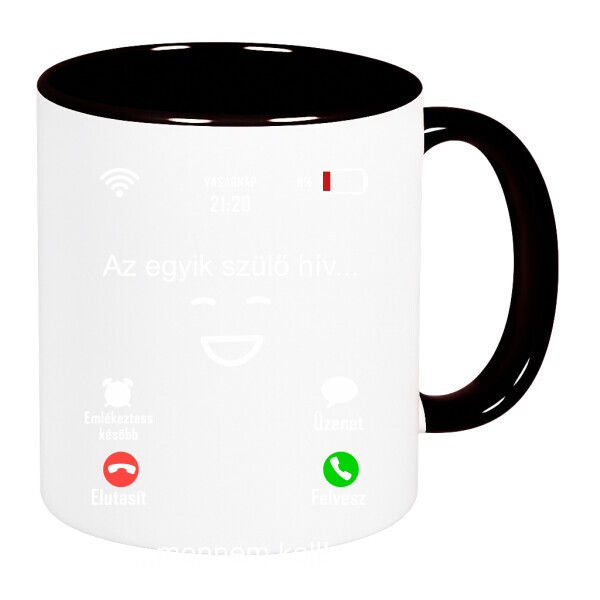 Színes fülű és belsejű bögre