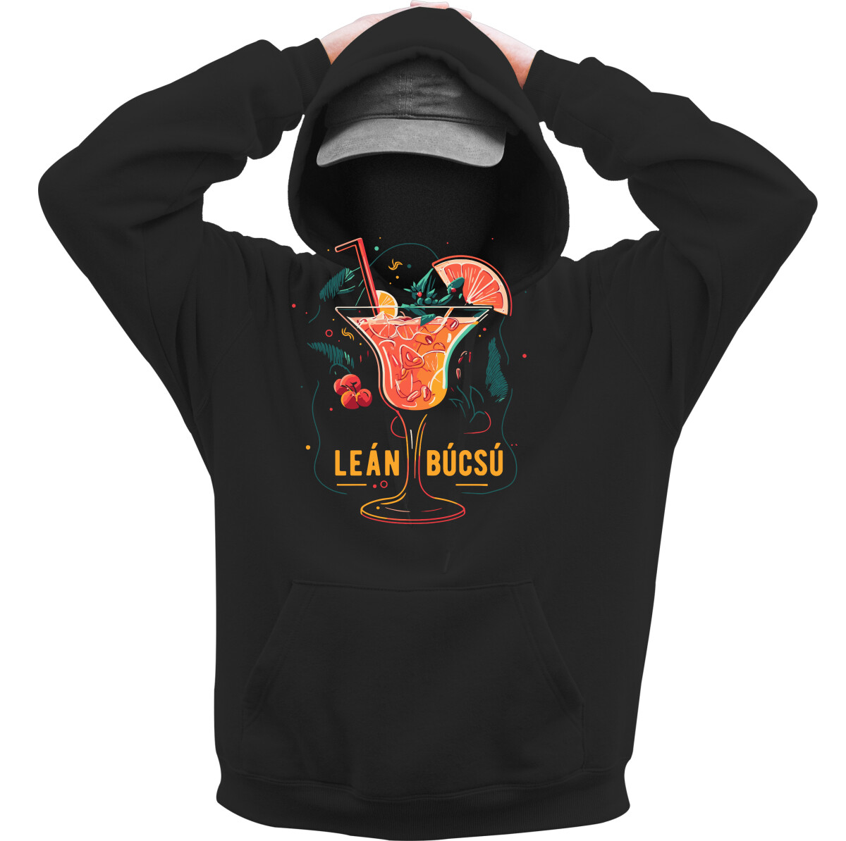 Kapucnis belebújós pulóver