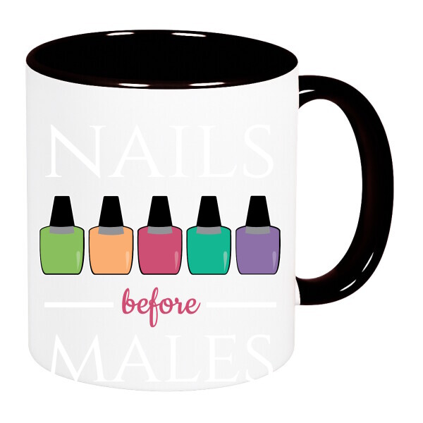 Színes fülű és belsejű bögre