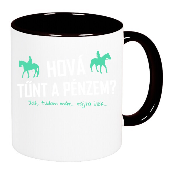 Színes fülű és belsejű bögre