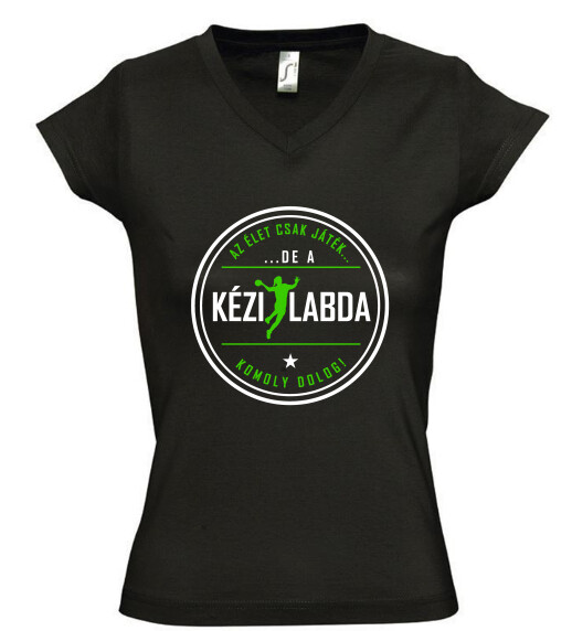 Női V nyakú póló