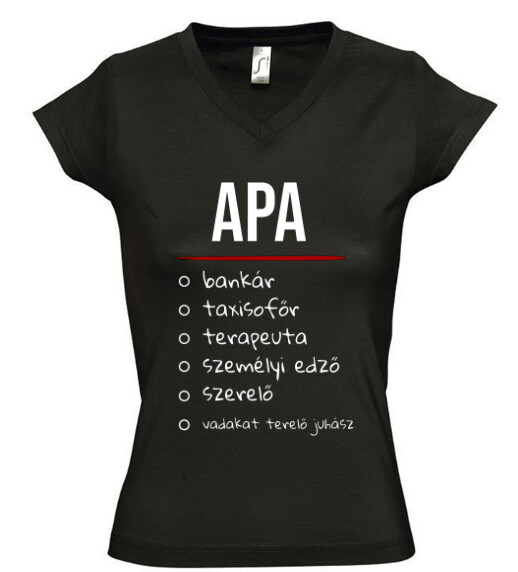 Női V nyakú póló