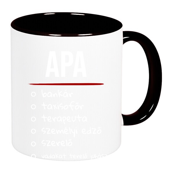 Színes fülű és belsejű bögre