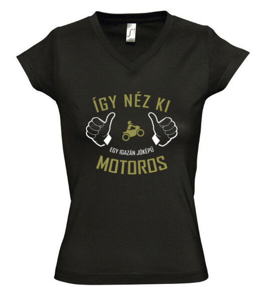 Női V nyakú póló
