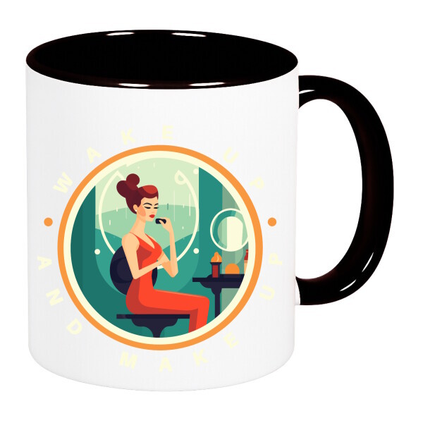 Színes fülű és belsejű bögre