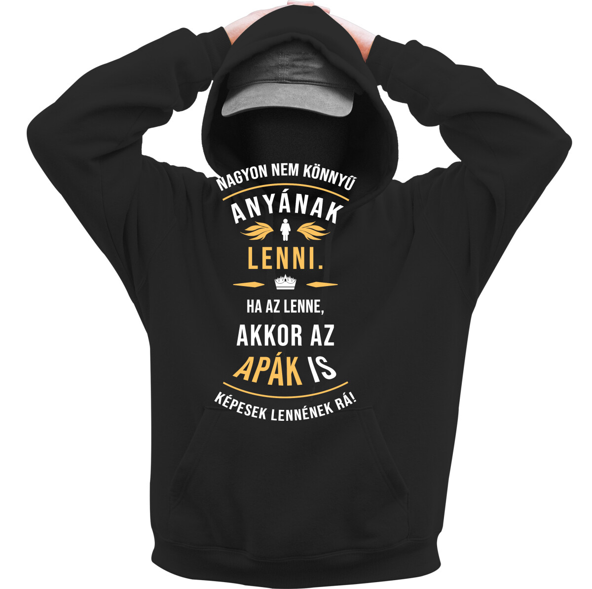 Kapucnis belebújós pulóver