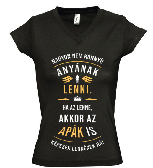 Női V nyakú póló