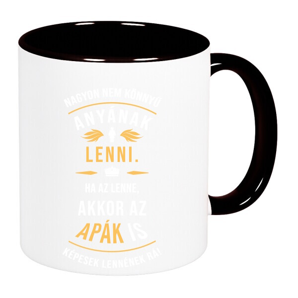 Színes fülű és belsejű bögre