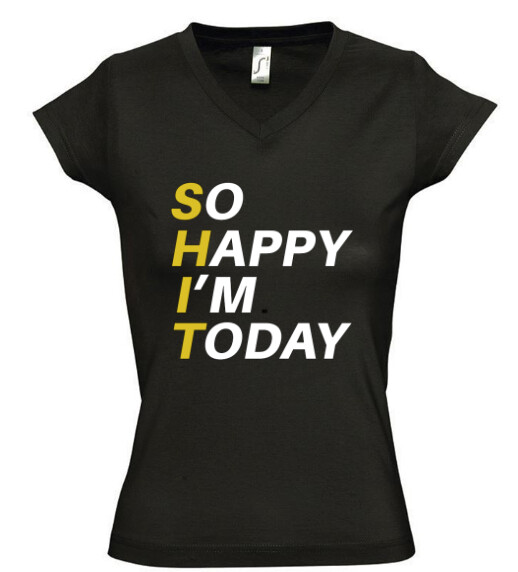 Női V nyakú póló