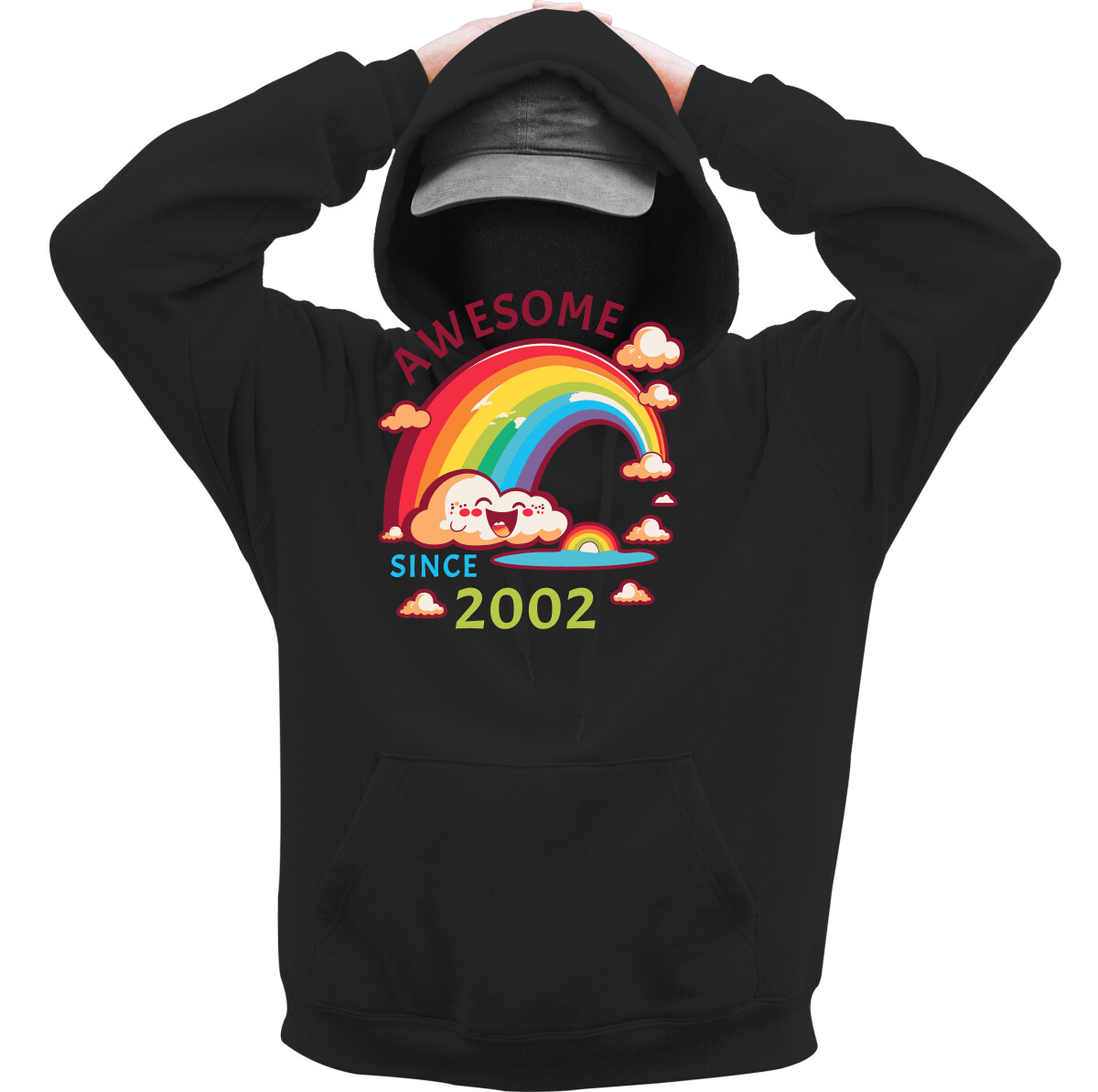 Kapucnis belebújós pulóver